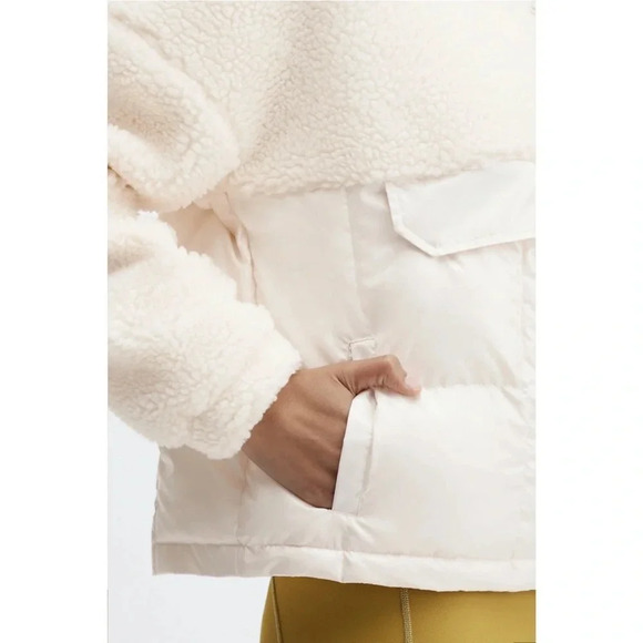 FABLETICS Nelly Mixed Media Half Zip Cream Size Large - Picture 5 of 16